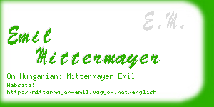 emil mittermayer business card